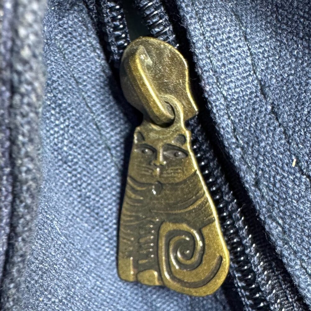 Laurel Burch Cat Feline Shoulder Tote Bag Beaded Sun N Sand Zipper Colorful Art - Picture 6 of 16